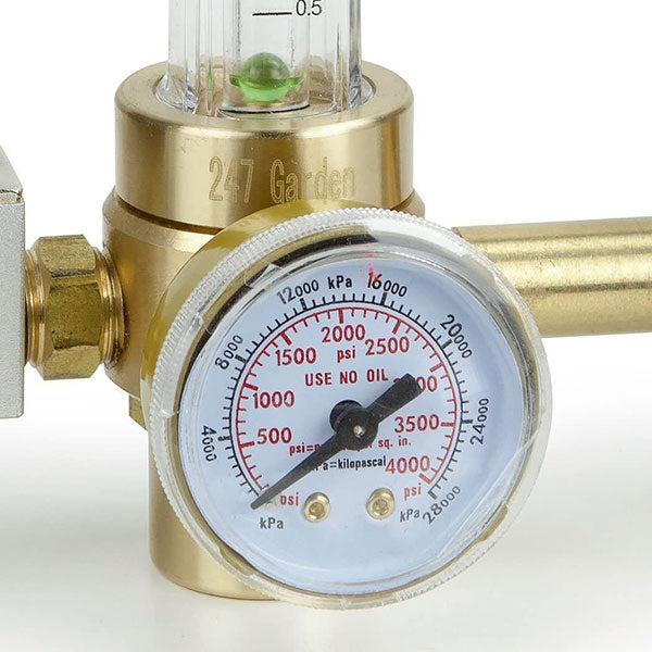 247Garden®, CO2 Regulator with Solenoid Valve for Hydroponics & More