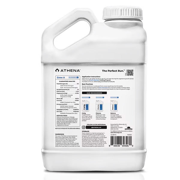 Athena® Blended, Grow A, 2-Part Vegetative Nutrient (1 Gallon)