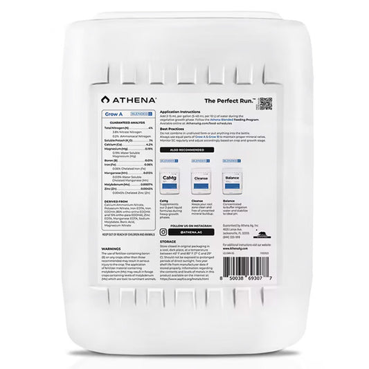 Athena® Blended, Grow A, 2-Part Vegetative Nutrient (5 Gallons)