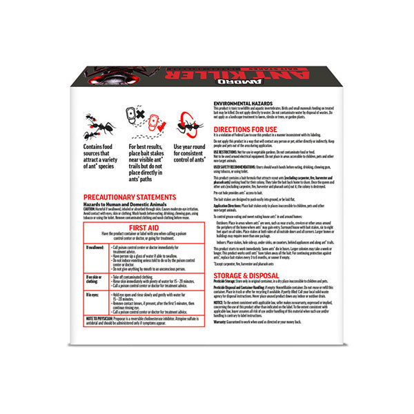 AMDRO® Ant Killing Bait Stakes, For Indoor & Outdoor Use (8 Stakes)