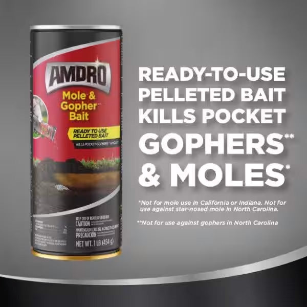 AMDRO® Mole and Gopher Killer Bait, Ready-To-Use For Lawns (1 lb.)