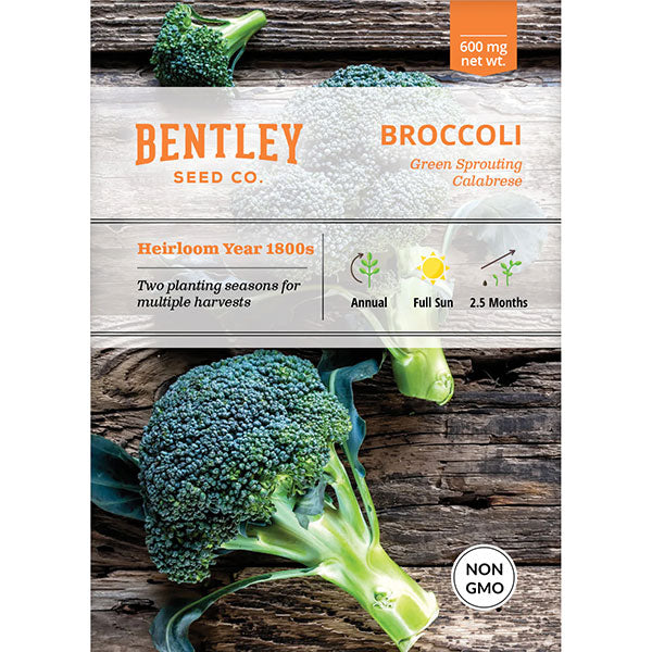 Bentley Seed Co., Broccoli, Green Sprouting Seed Packet