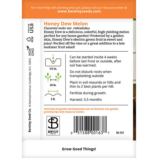 Bentley Seed Co., Cantaloupe, Hale's Best, Seed Packet