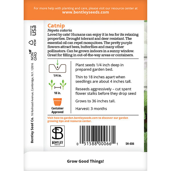 Bentley Seed Co., Catnip, Nepeta cataria, Herb Seed Packet