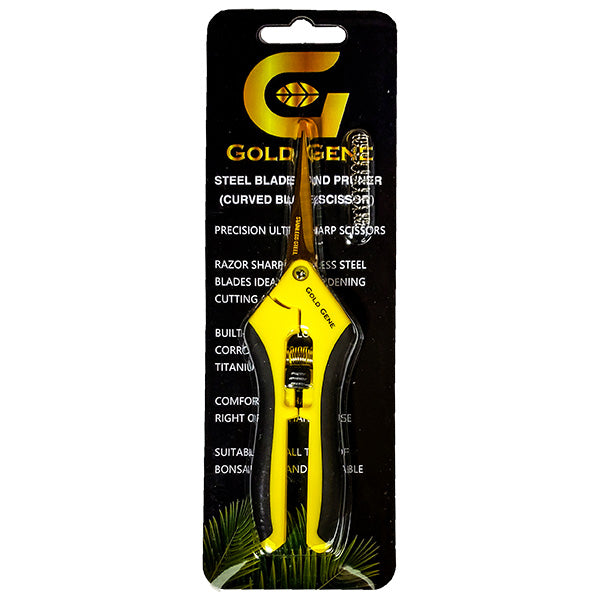 Gold Gene® Curved Blade Pruning Scissors, Titanium Coated Stainless Steel Blades