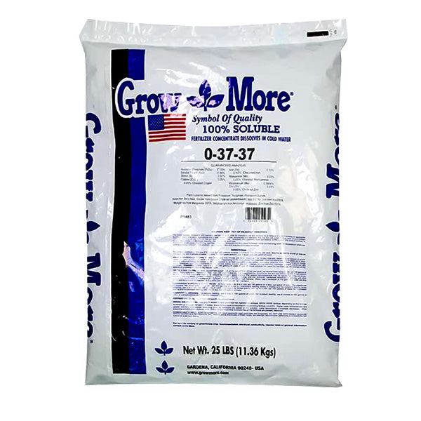 soluble plant fertilizer Grow More 25 lbs 0-37-37 More Fertilizer
