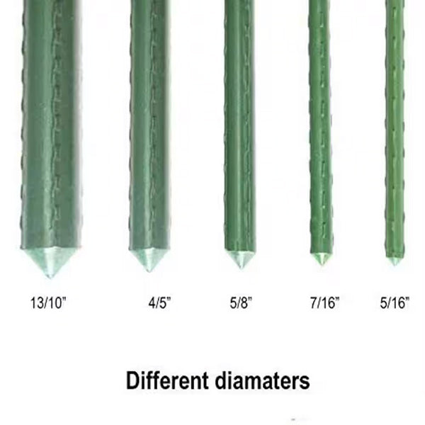 Grow1® Steel Garden Stakes, Plant Supports, Green, 5/16", 3ft. (20 Stakes)