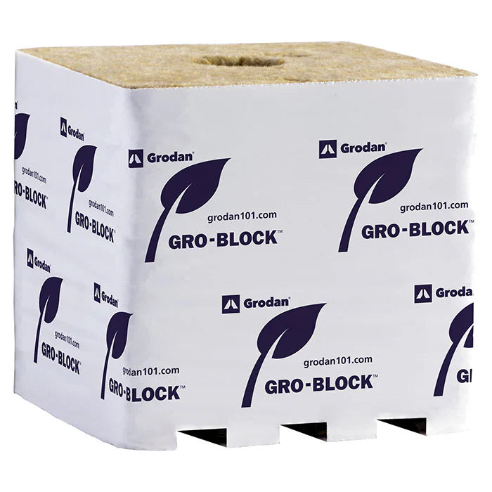 Grodan® Gro-Block® Improved GR32 Hugo with Hole, 6" x 6" x 6" PALLET of 512