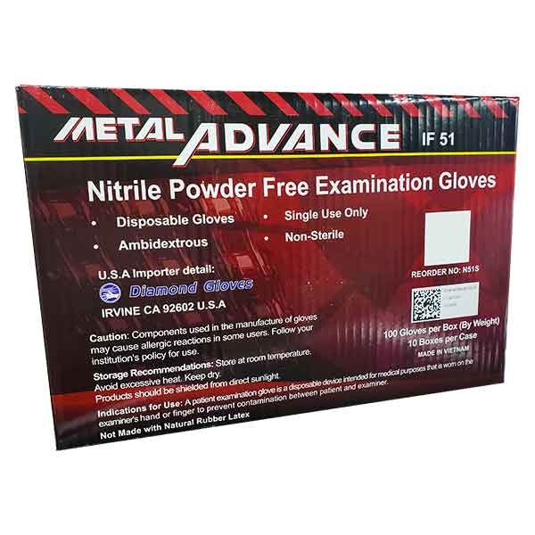 Diamond Gloves®, Metal Advance Black Nitrile Gloves, Large (Case)