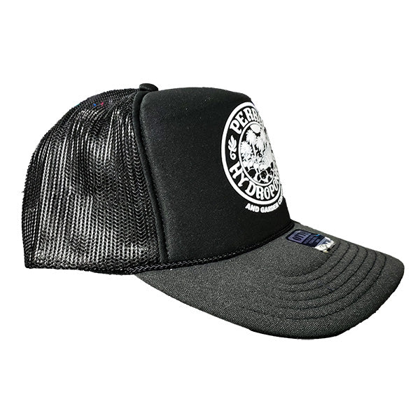 Perris Hydroponics® Trucker Hat, 5 Panel High Crown Mesh Back Cap