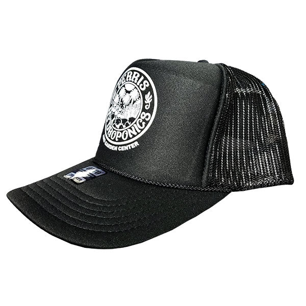 Perris Hydroponics® Trucker Hat, 5 Panel High Crown Mesh Back Cap