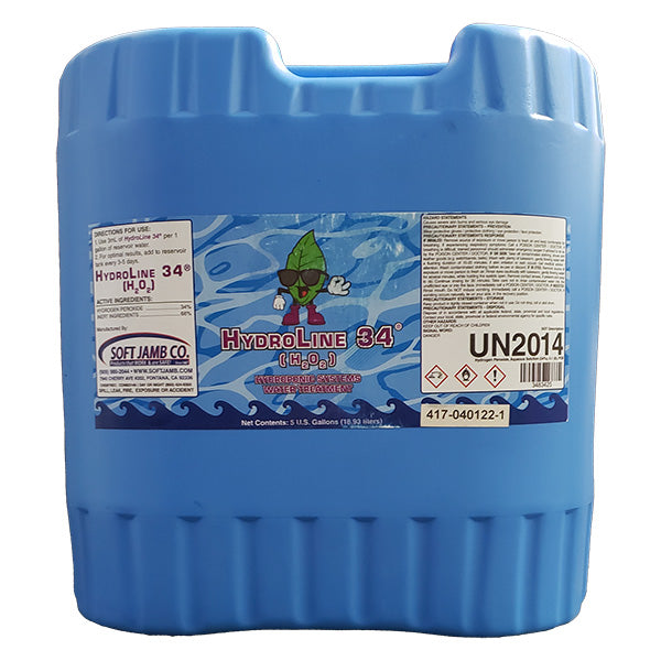 Soft Jamb Company® Hydroline Peroxide, H2O2, 34% (5 Gallons)