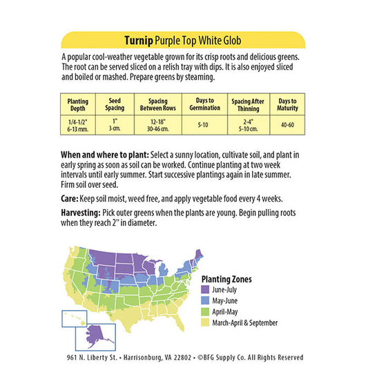 Wetsel Seed™ Organic Purple Top Turnip Seed