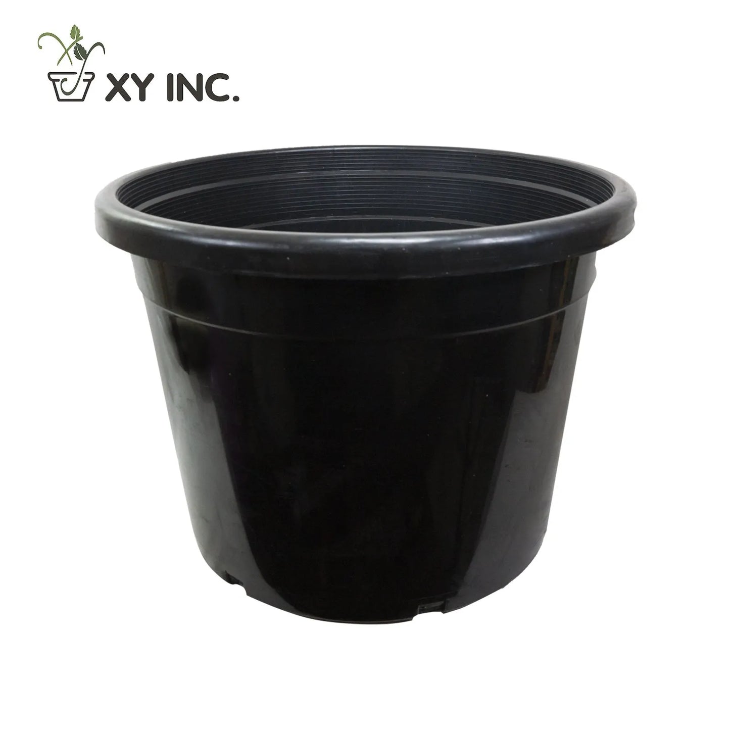 XY Inc. 25" Round Black Plastic Nursery Pot (25 Gallon)