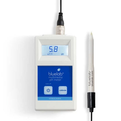 Bluelab® Multimedia pH Meter with Leap™ pH Probe & Single Use Calibration Solution Sachets Included