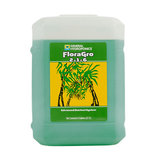 General Hydroponics®, FloraGro®, 2-1-6, FloraSeries® Advanced Nutrient System (6 Gallon)