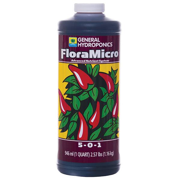 General Hydroponics® FloraSeries® Advanced Nutrient System, FloraMicro® 5-0-1 (1 Quart)