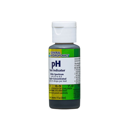 General Hydroponics®, pH Test Kit, Wide Spectrum, pH 4.0 to 8.5, Super Concentrated (1 oz)