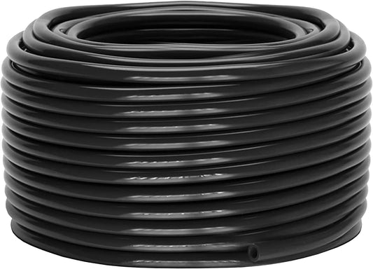Grow1 Black Vinyl Tubing ID 1/2 inch x 100ft Roll Irrigation Tubing, Plastic Tube, Flexible for Water Garden, Pond, Air, Hydroponics and Horticulture use