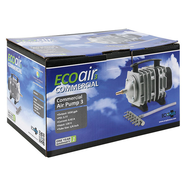 EcoPlus®, EcoAir 3, Commercial Air Pump, 35 Watt, Single Outlet (1030 GPH)