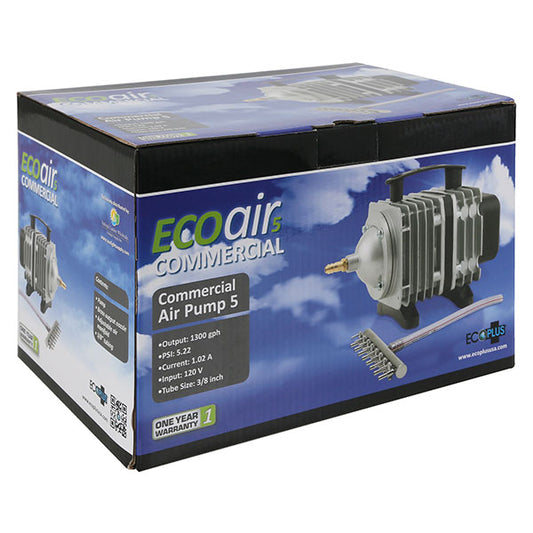 EcoPlus®, EcoAir 5, Commercial Air Pump, 80 Watt, Single Outlet (1300 GPH)