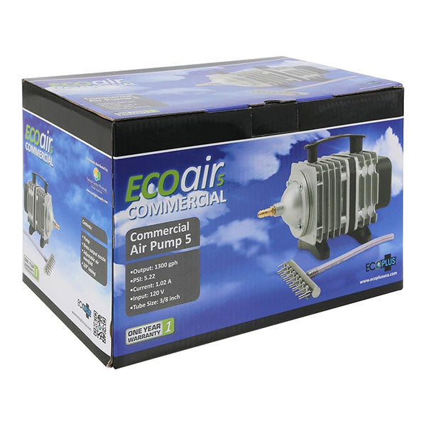 EcoPlus®, EcoAir 5, Commercial Air Pump, 80 Watt, Single Outlet (1300 GPH)