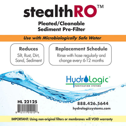 HydroLogic® Stealth-RO™ Pleated Sediment Filter