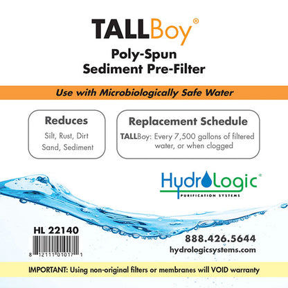 HydroLogic® TALLBoy™ Poly-Spun Sediment Filter