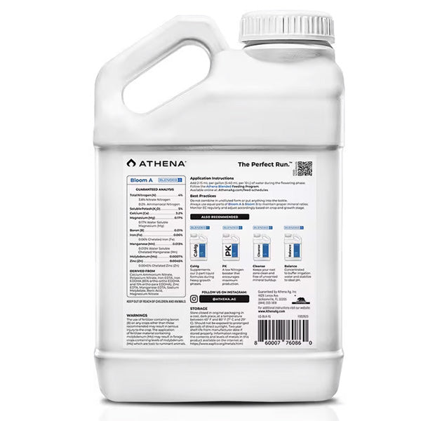 Athena® Blended, Bloom A, Flowering Nutrient (1 Gallon)