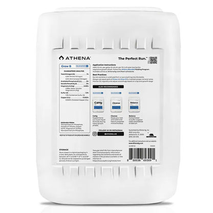 Athena® Blended, Grow B, Vegetative Nutrient (5 Gallons)