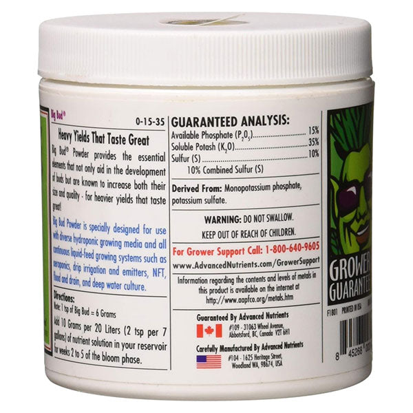 Advanced Nutrients®, Big Bud®, Powder, 0-15-35, Bud Booster (130 grams)