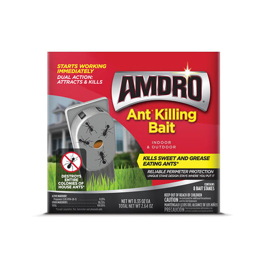 AMDRO® Ant Killing Bait Stakes, For Indoor & Outdoor Use (8 Stakes)