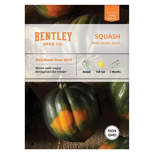 Bentley Seed Co., Squash, Acorn Table Queen, Seed Packets (2.4 g net wt.)