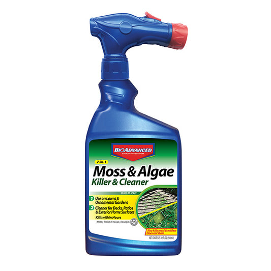 BioAdvanced® 2-in-1 Moss & Algae Killer & Cleaner for Lawns, Ready-to-Spray Bottle (32 oz.)