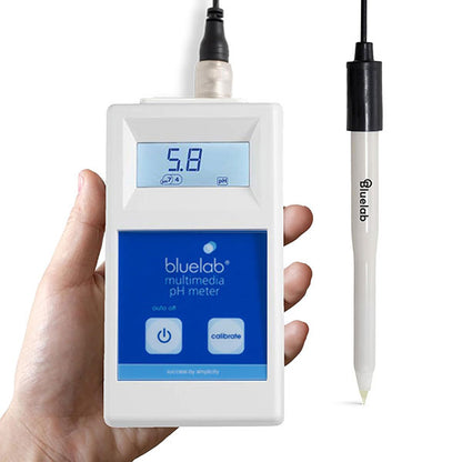 Bluelab® Multimedia pH Meter with Leap™ pH Probe & Single Use Calibration Solution Sachets Included