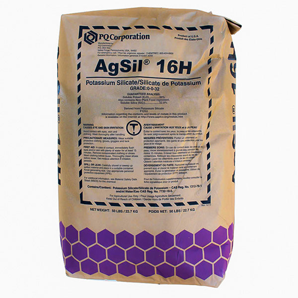 PQ Corporation® AgSil® 16H, 0-0-32, Potassium Silicate, Powdered Fertilizer (50 lbs.)