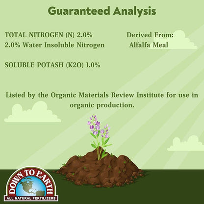 Down To Earth™, Alfalfa Meal 2-0-1, All Natural Fertilizer, Single Ingredient (4 LBS.)