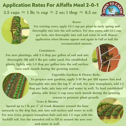 Down To Earth™, Alfalfa Meal 2-0-1, All Natural Fertilizer, Single Ingredient (4 LBS.)