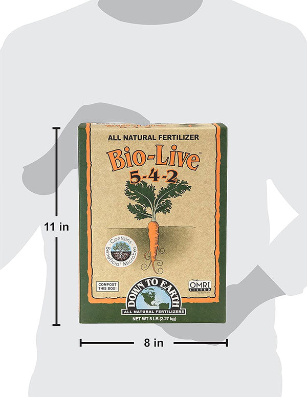 Down To Earth™, Bio-Live® 5-4-2, Starter & Transplant Mix, All Natural Fertilizer, Blended (5 LBS.)
