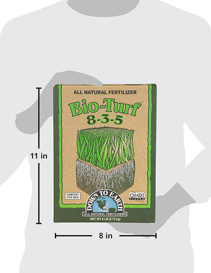 plant based organic lawn fertilizer Down To Earth Fertilizer Bio Turf 8-3-5