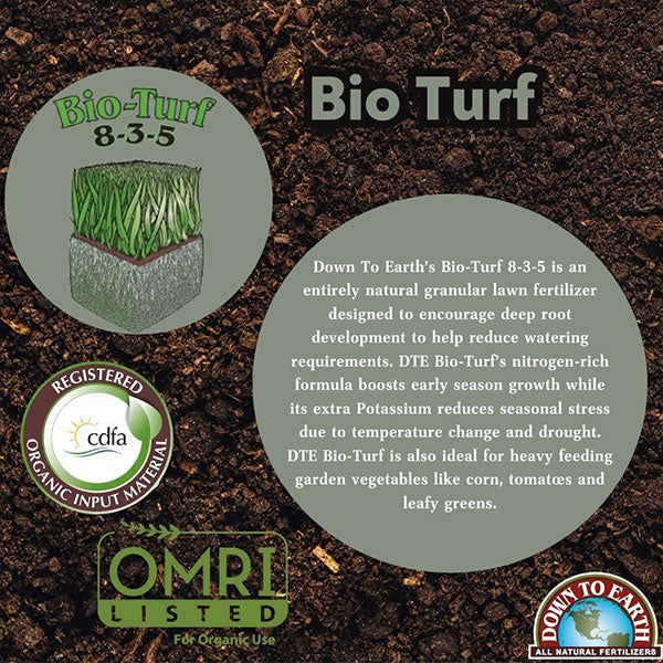 Down To Earth™, Bio-Turf™, 8-3-5, All Natural Fertilizer, Blended (6 LBS.)