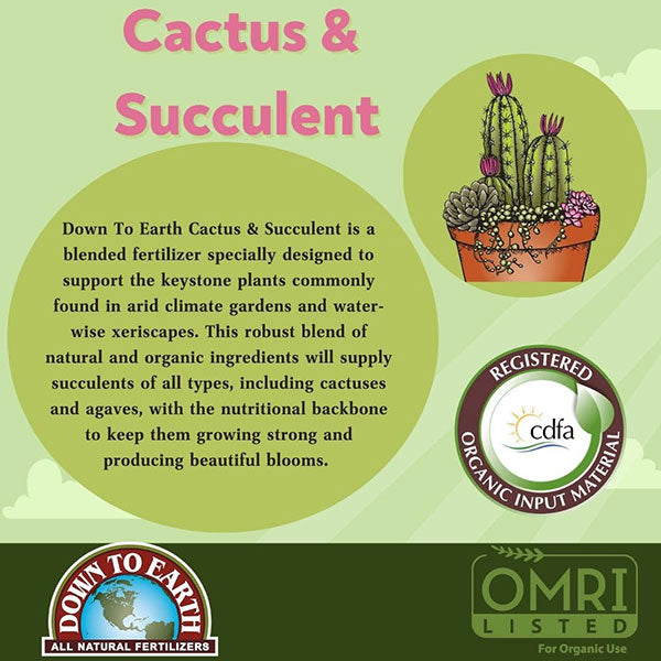 Down To Earth™, Cactus & Succulent 2-4-8, All Natural Fertilizer, Blended (5 LBS.)