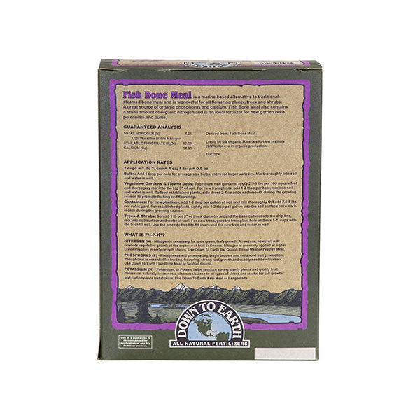 Down To Earth™, Fish Bone Meal 4-12-0, All Natural Fertilizer, Single Ingredient (5 LBS.)