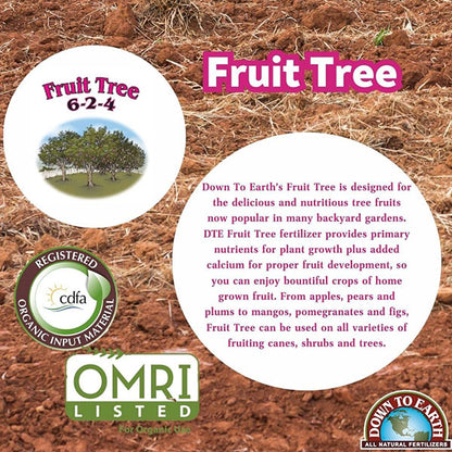 plant and tree fertilizer Down to Earth™, Fruit Tree 6-2-4, All Natural Fertilizer, Blended (5 L – Perris Hydroponics