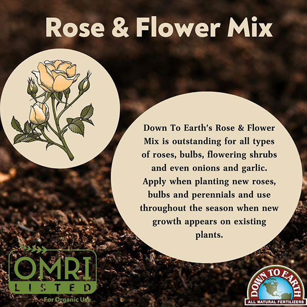 Down to Earth™, Rose & Flower Mix 4-8-4, All Natural Fertilizer, Blended (5 LBS.)