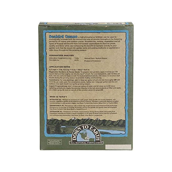 Down To Earth™, Seabird Guano 0-11-0, All Natural Fertilizer, Single Ingredient (5 LBS.)