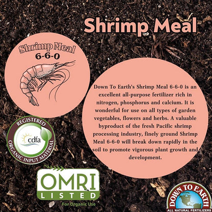 shrimp plant fertilizer Down To Earth Shrimp Meal 6-6-0 2lb