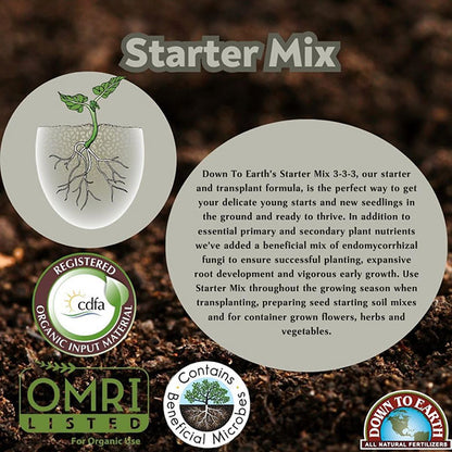 Down To Earth™, Starter Mix 3-3-3, All Natural Fertilizer (5 LBS.)