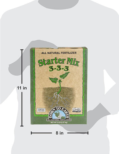 Down To Earth™, Starter Mix 3-3-3, All Natural Fertilizer (5 LBS.)