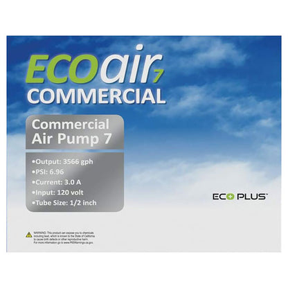 EcoPlus®, EcoAir 7, Commercial Air Pump, 200 Watt, Single Outlet (3566 GPH)